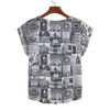 London Black & White Curved Hem Top Large to 5 XL (FWS)