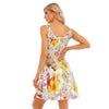 Multi Frangipanis White Tank Vest Dress with Pockets up to 5 XL (FWS) 4