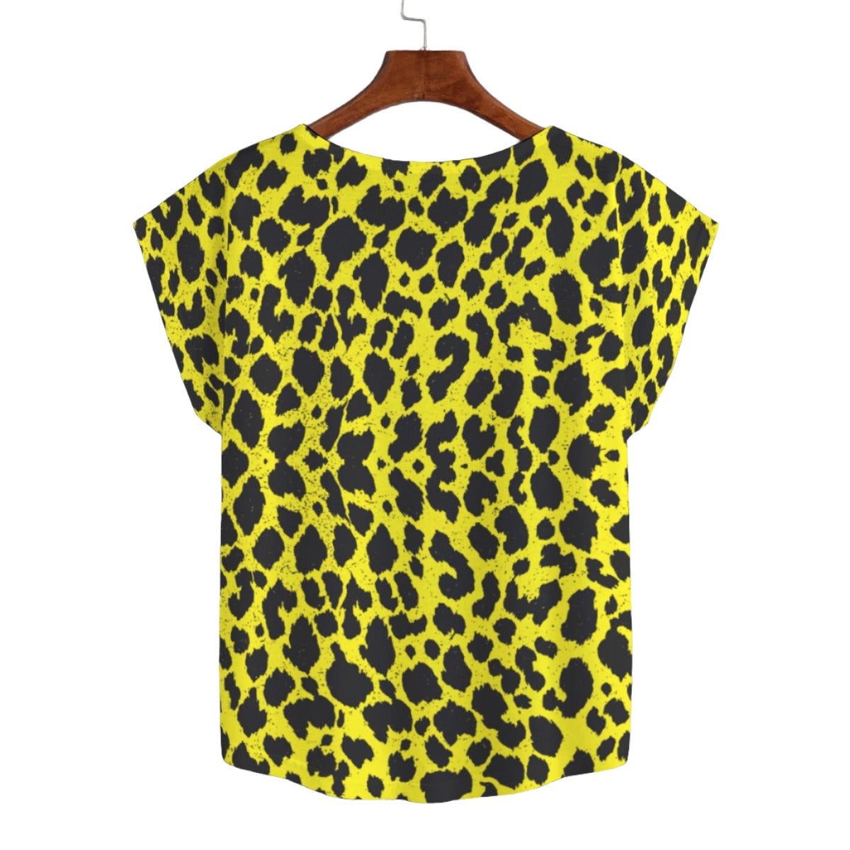 Lemon Leopard Curved Hem Top up to 5 XL (FWS)