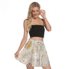 Boho Beige Women's Mini Skater Skirt up to 3 XL (FWS)