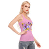 Pink Pansies Racerback Tank Top | 190GSM Cotton up to 3 XL (FWS)