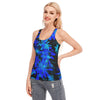 Black & Blue Leaves Racerback Tank Top | 190GSM Cotton up to 3 XL (FWS)