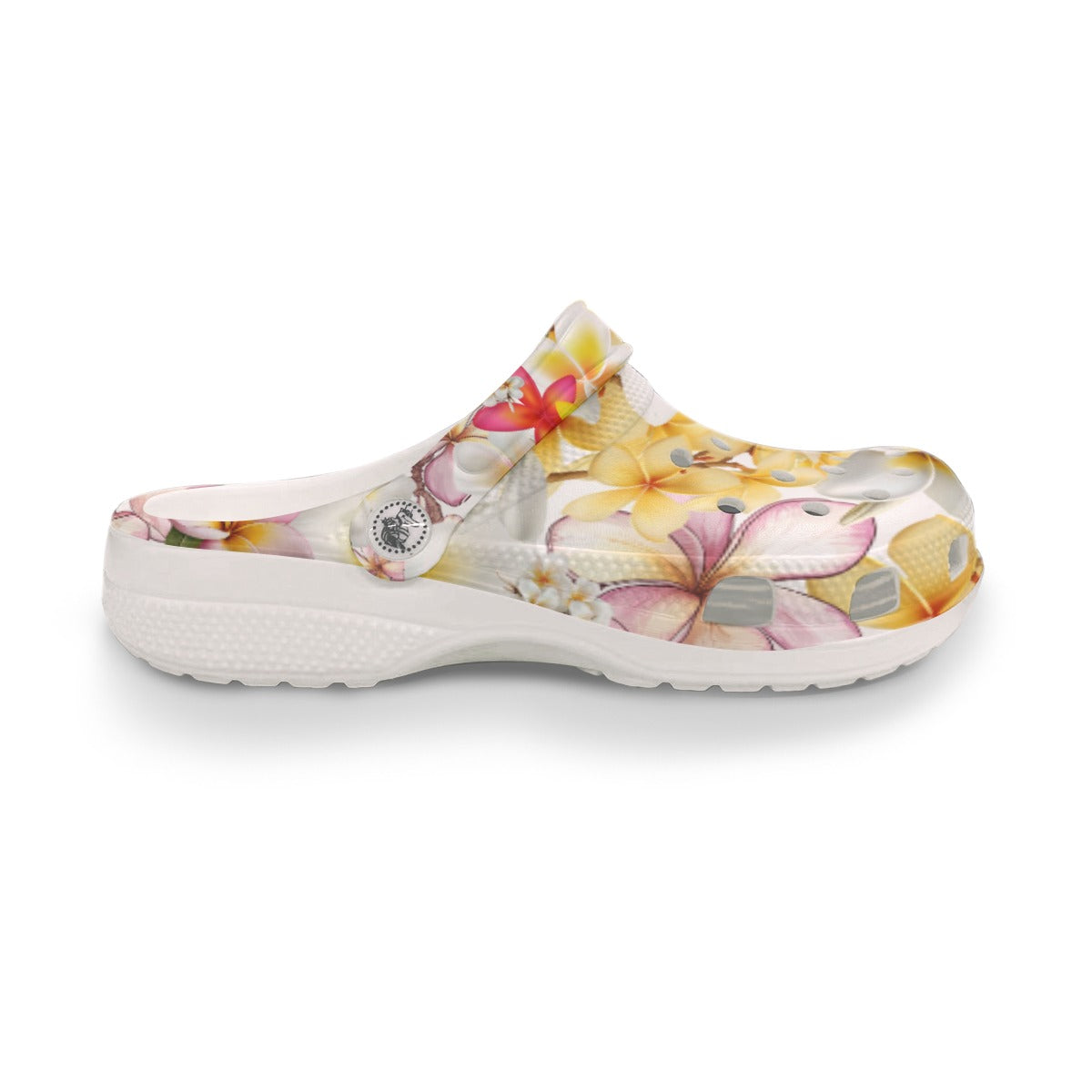 Multi Frangipanis White Rubber Shoes up to size 12 3