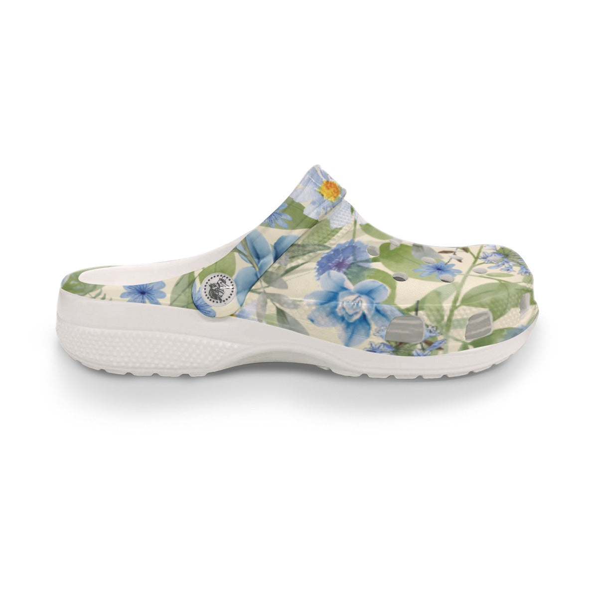 Blue Floral Women's Rubber Clogs