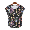 Wildflowers Painted Black Curved Hem Top up to 5 XL (FWS)