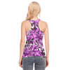 Black & Pink Leaves Racerback Tank Top | 190GSM Cotton up to 3 XL (FWS)