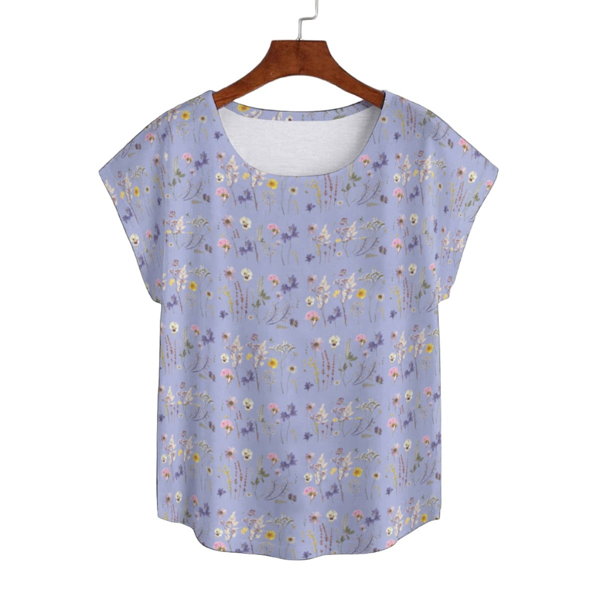 Wildflowers Lilac Curved Hem Top Large to 5 XL (FWS)