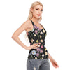 Wildflowers Painted Black Racerback Tank Top | 190GSM Cotton up to 3 XL (FWS)