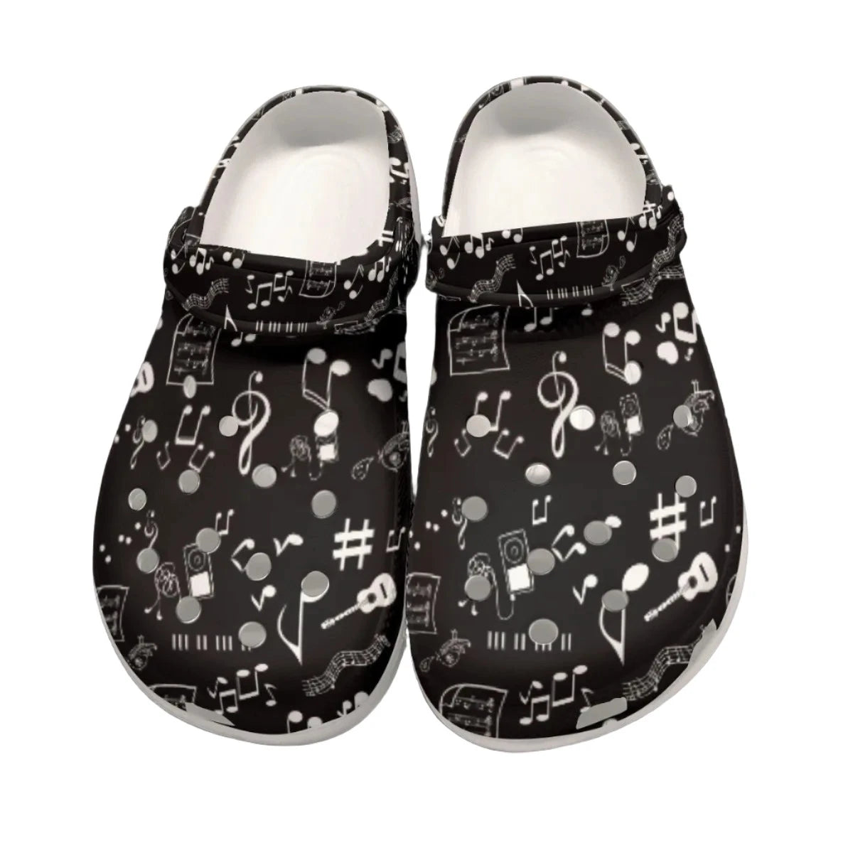 Musical Notes Women's Rubber Clogs