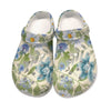 Blue Floral Women's Rubber Clogs