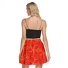 Golden Frangipani Red Mini Skater Skirt No Pockets up to 3XL (FWS)