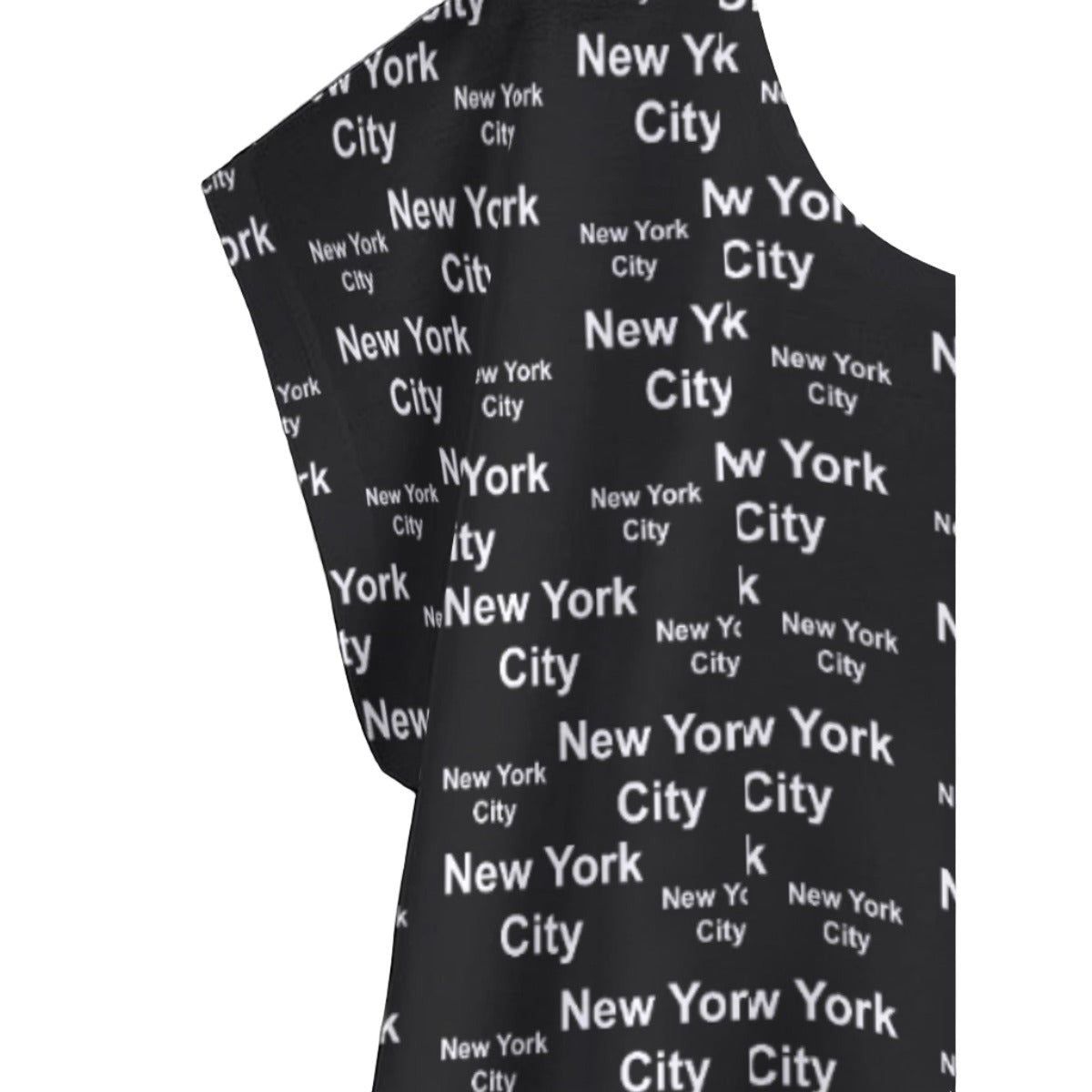 New York City Black Curved Hem Top Large to 5 XL (FWS)