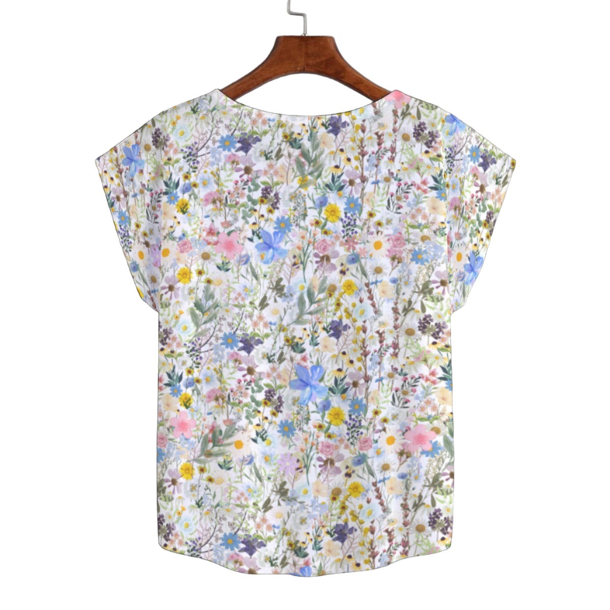 Wildflowers Cottage Garden Curved Hem Top Large to 5 XL (FWS)