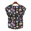 Wildflowers Painted Black Curved Hem Top up to 5 XL (FWS)