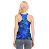 Black & Blue Leaves Racerback Tank Top | 190GSM Cotton up to 3 XL (FWS)