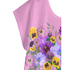 Pink Pansies Curved Hem Top up to 5 XL (FWS)