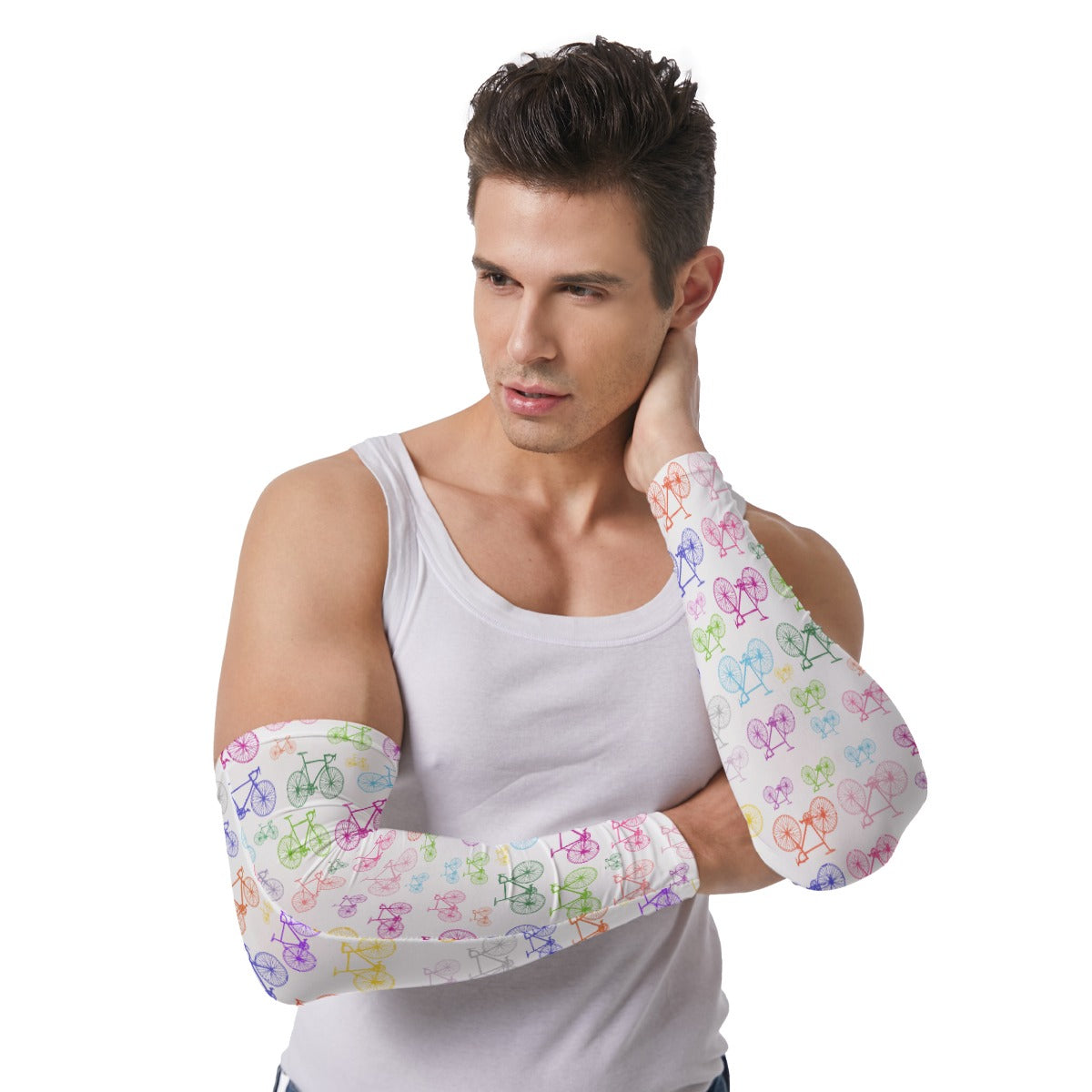 Bicycles White Weather Protection Arm Sleeves Unisex 2