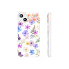 Floral White Flexi Clear Cases for Most Phone Types