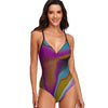 Mauve Swirl One Piece Tie Back Swimsuit