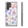 Floral White Flexi Clear Cases for Most Phone Types
