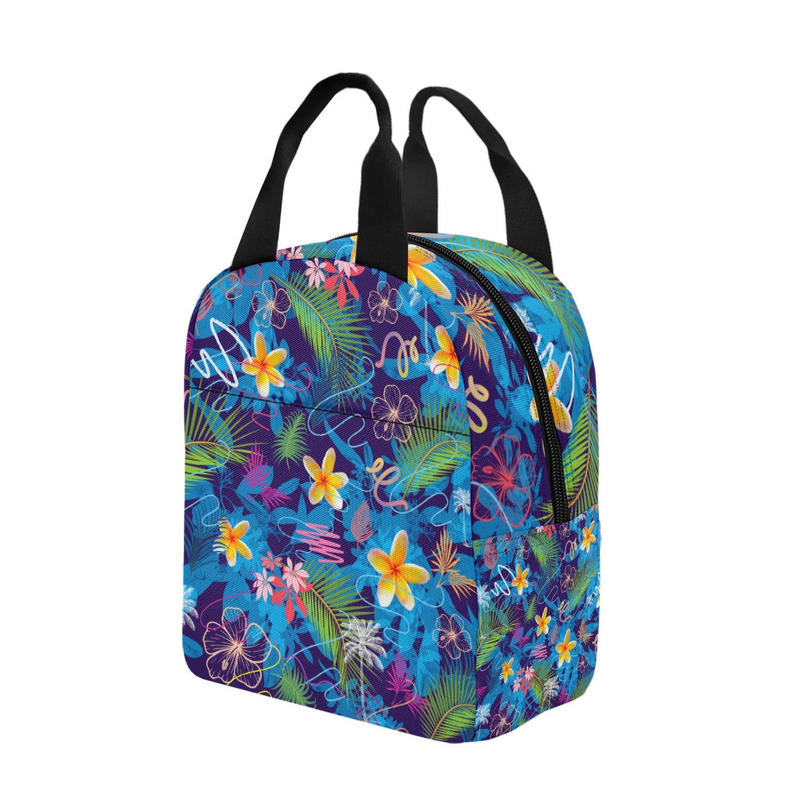 Hawaiian Blue Insulated Zipper Lunch Bag