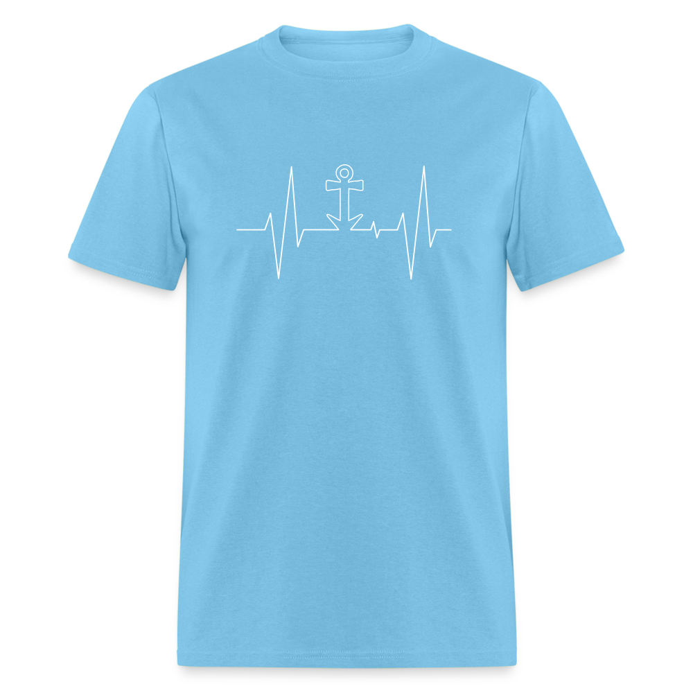 Anchor Heartbeat Unisex T-Shirt - nice blue