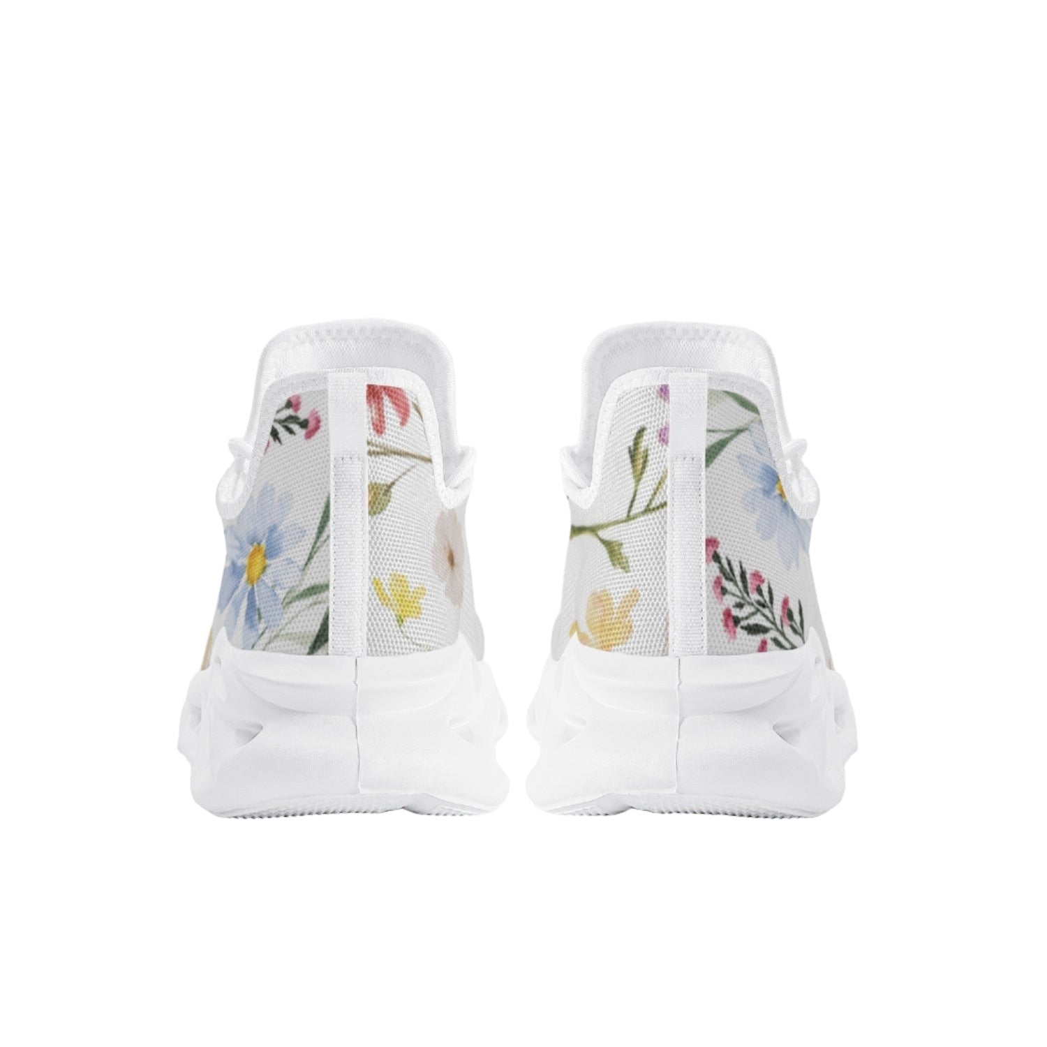 Wildflowers Painted White Wave Sole Lace-up Shoes