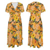 Orange & Yellow Floral Black