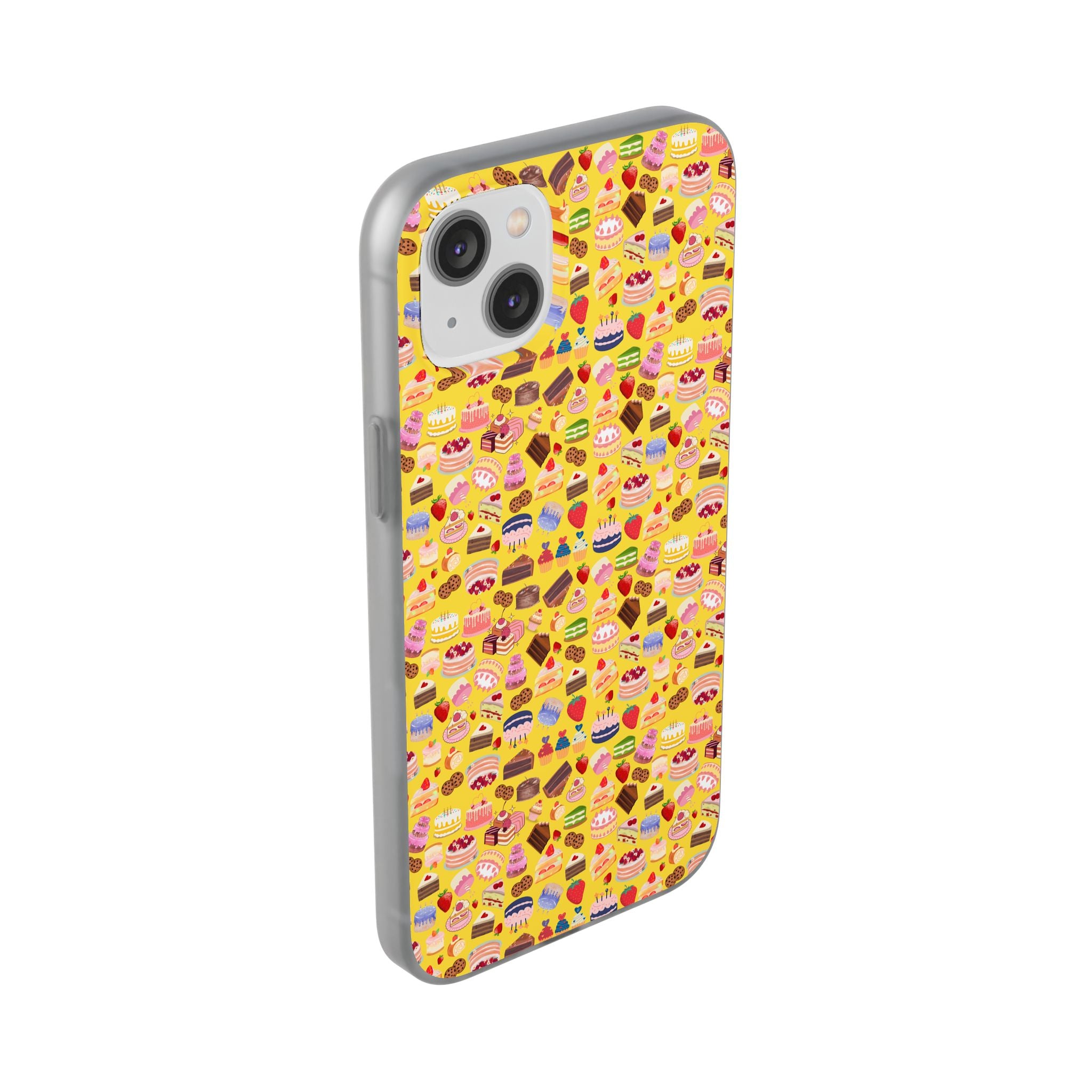Happy Cake Yellow Flexi Clear Cases for Most Phone Types (FWS)