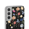 Wildflowers Painted Black Flexi Clear Case for Most Phone Types