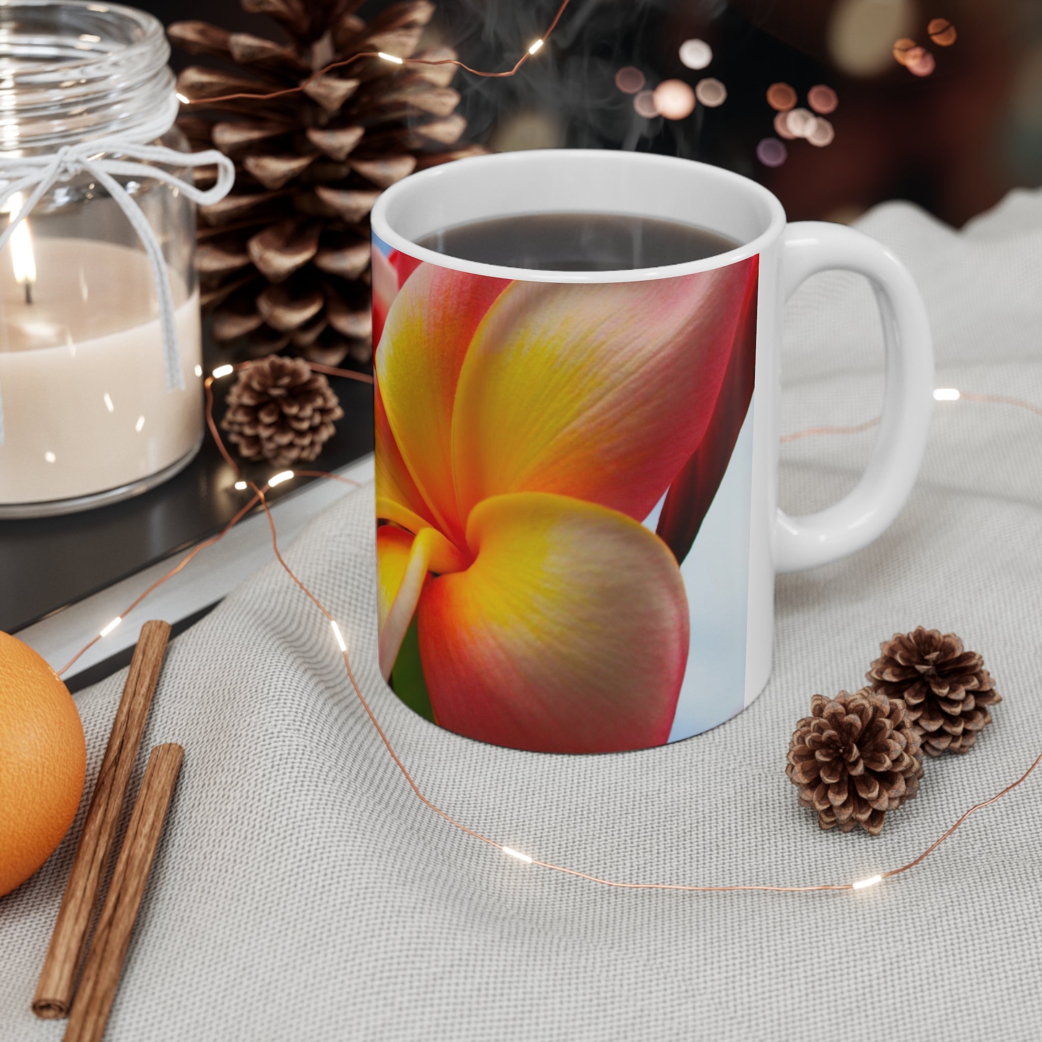 Frangipani Sky Mug 11oz (Microwave & Dishwasher Safe)