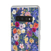 Blue Colourful Floral Flexi Clear Cases for Most Phone Types