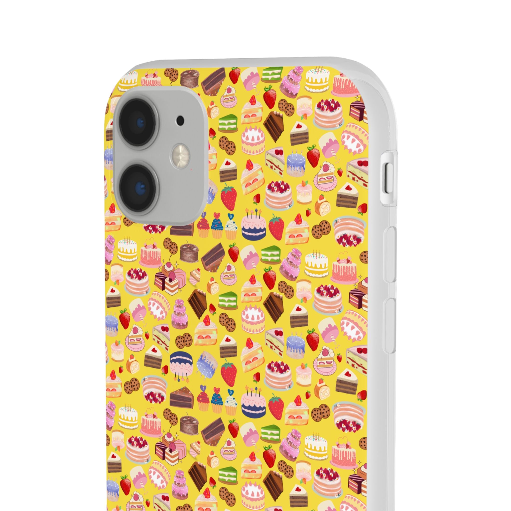 Happy Cake Yellow Flexi Clear Cases for Most Phone Types (FWS)