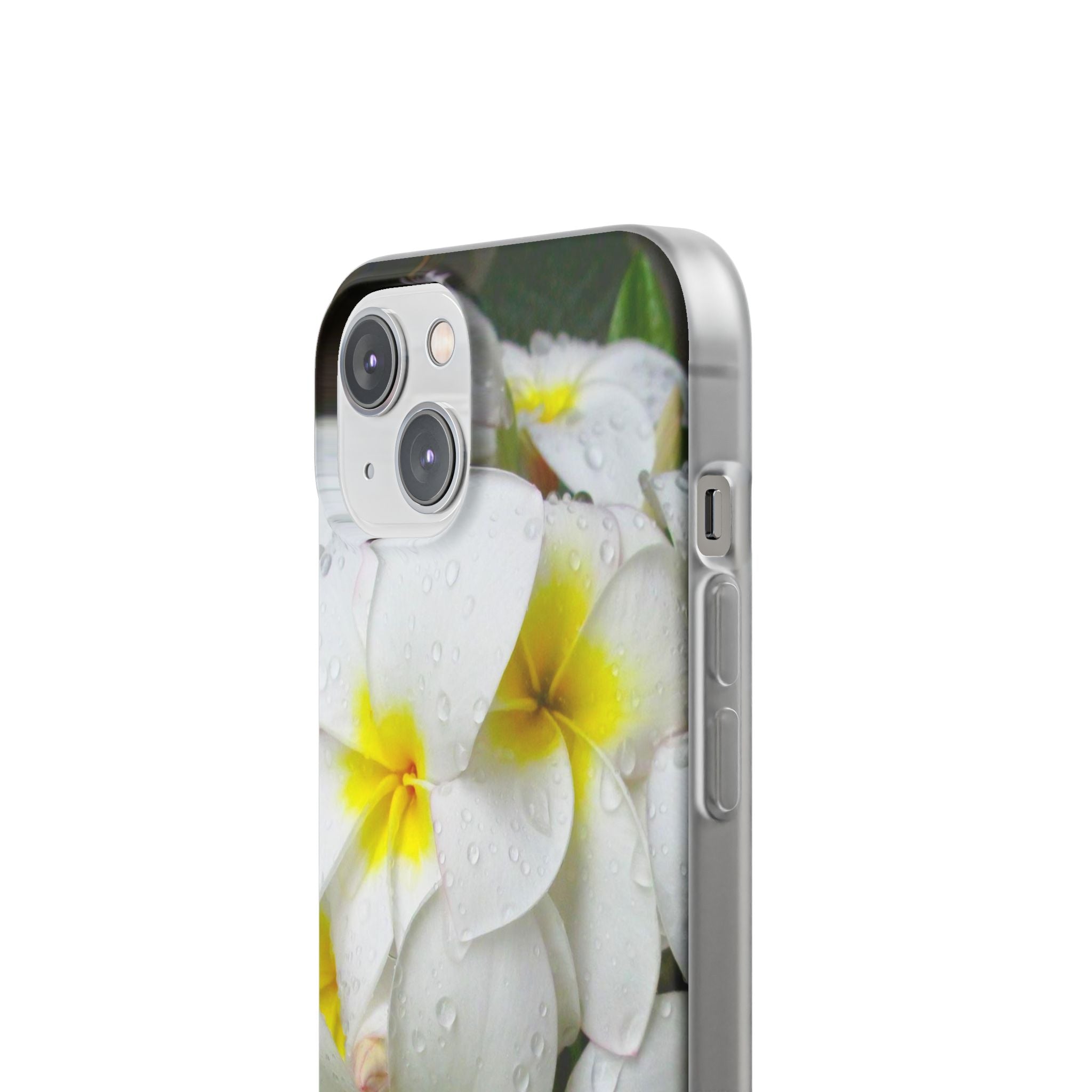 Fresh White Frangipanis Flexi Clear Cases for Most Phone Types (FWS)