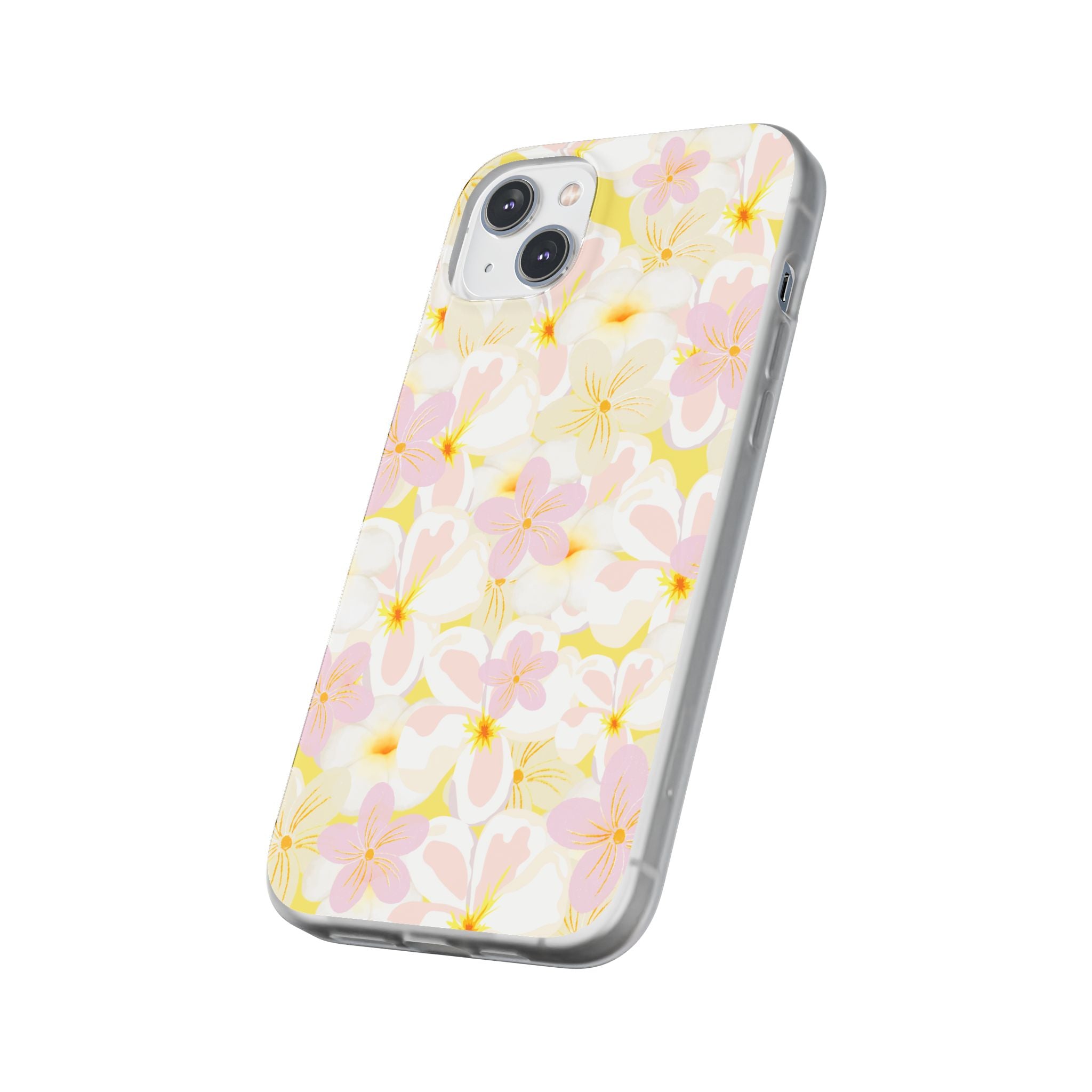 Pastel Frangipanis Yellow Flexi Clear Cases for Most Phone Types (FWS)