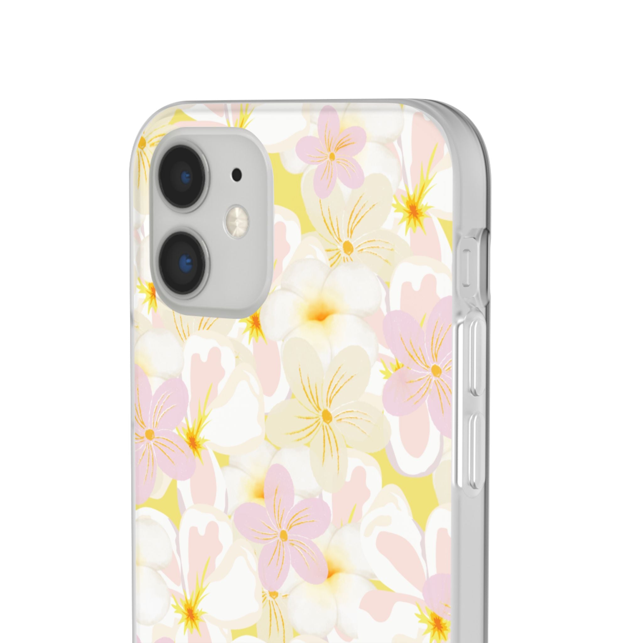 Pastel Frangipanis Yellow Flexi Clear Cases for Most Phone Types (FWS)