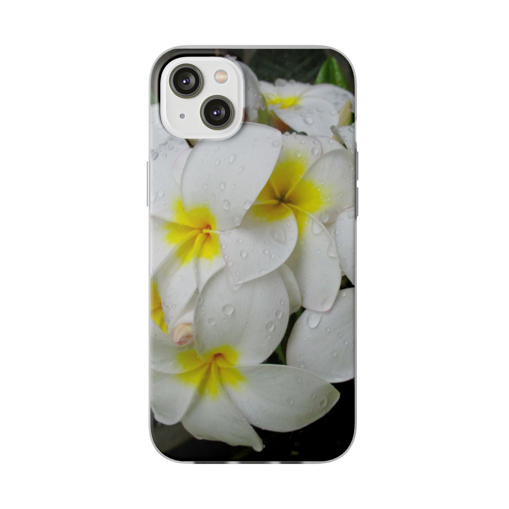 Fresh White Frangipanis Flexi Clear Cases for Most Phone Types (FWS)