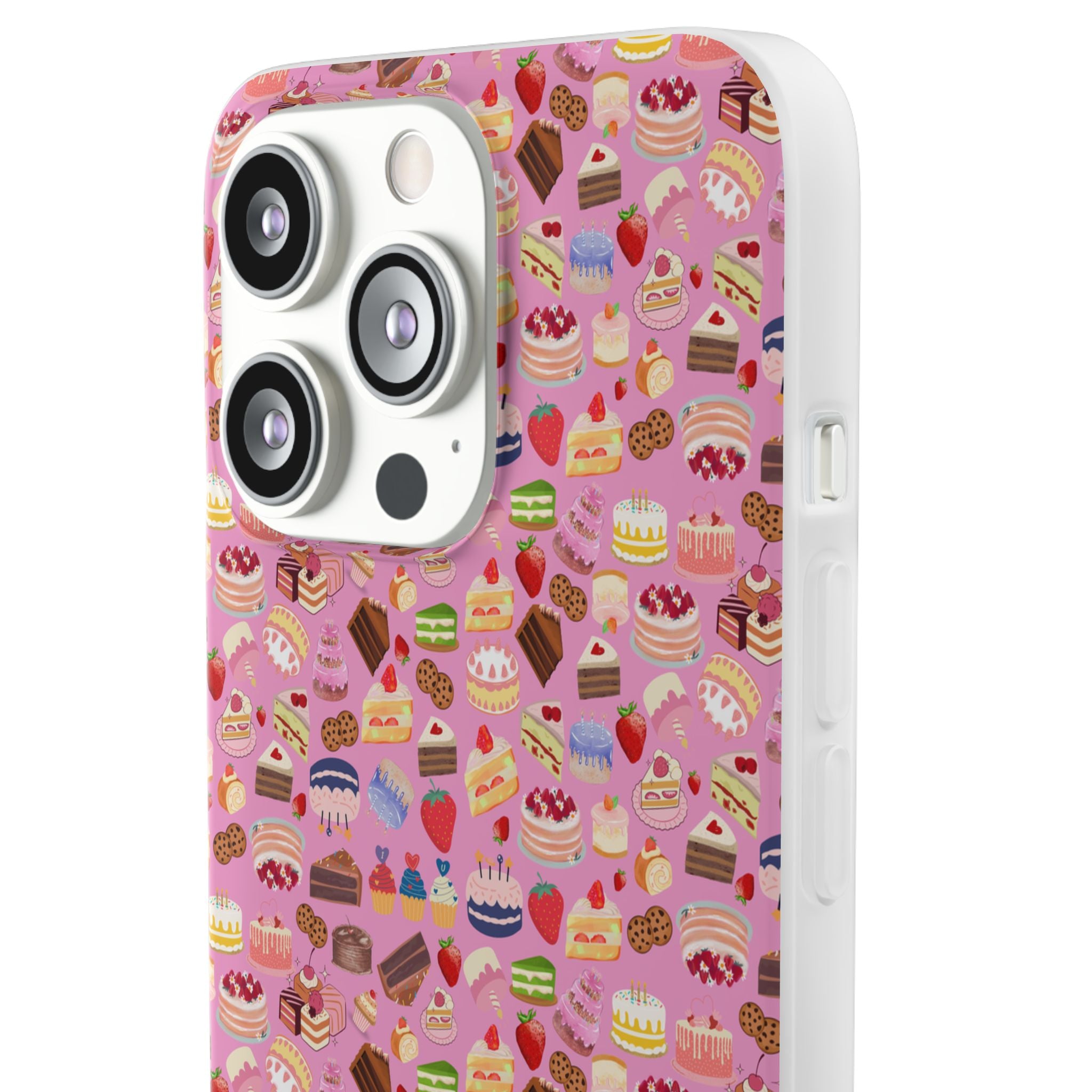 Happy Cake Pink Flexi Clear Cases for Most Phone Types (FWS)