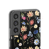 Wildflowers Painted Black Flexi Clear Case for Most Phone Types