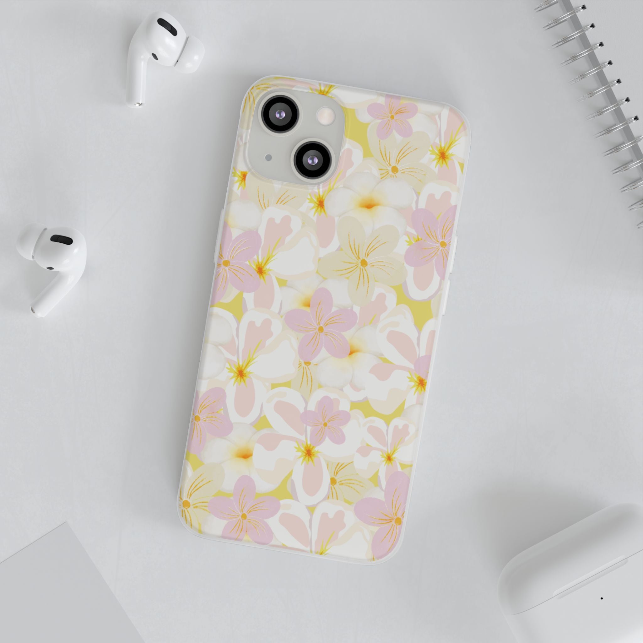 Pastel Frangipanis Yellow Flexi Clear Cases for Most Phone Types (FWS)