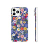 Blue Colourful Floral Flexi Clear Cases for Most Phone Types