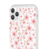 Japanese Pink Flowers White Flexi Clear Cases for Most Phone Types