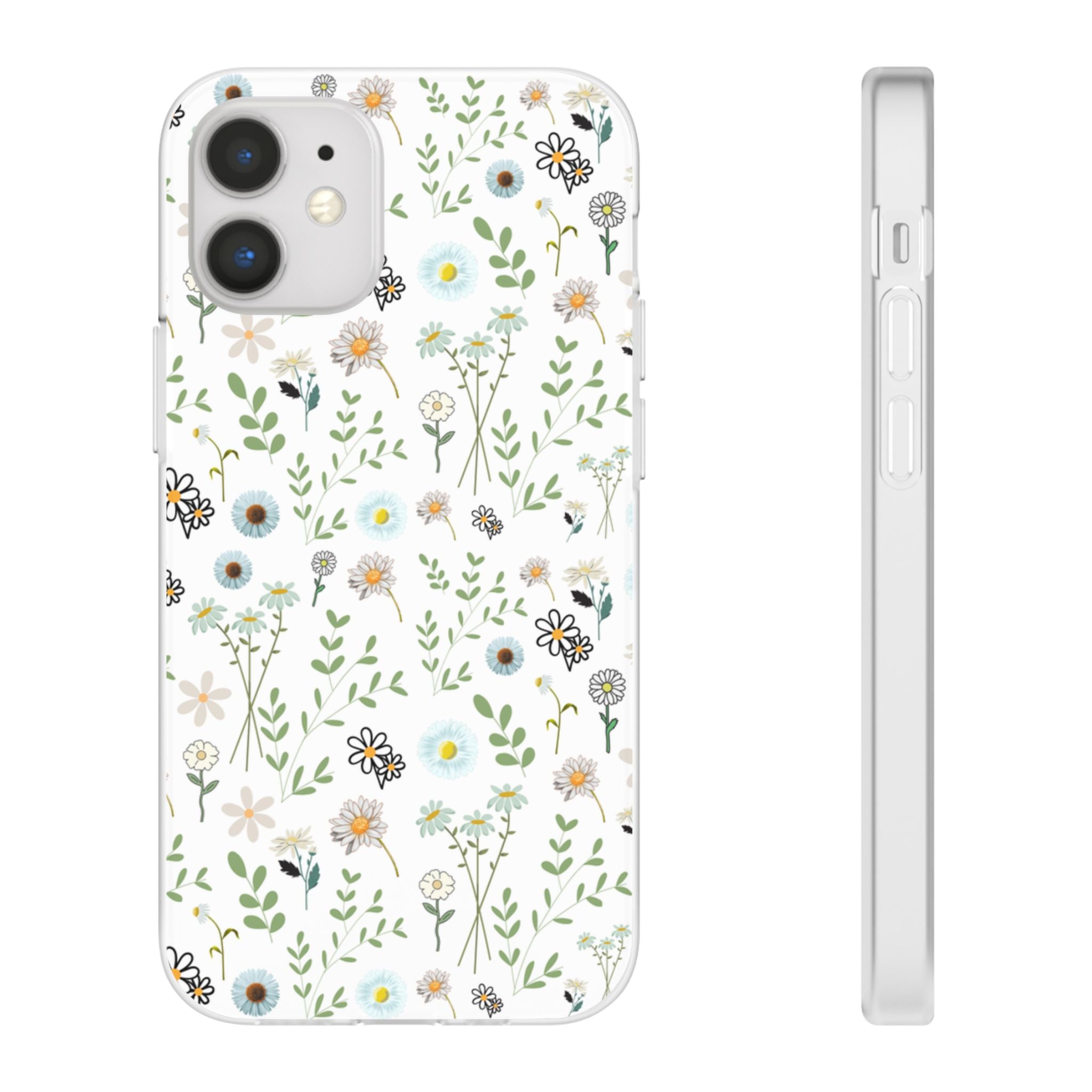 Graphic White Daisies Flexi Clear Cases for Most Phone Types (FWS)