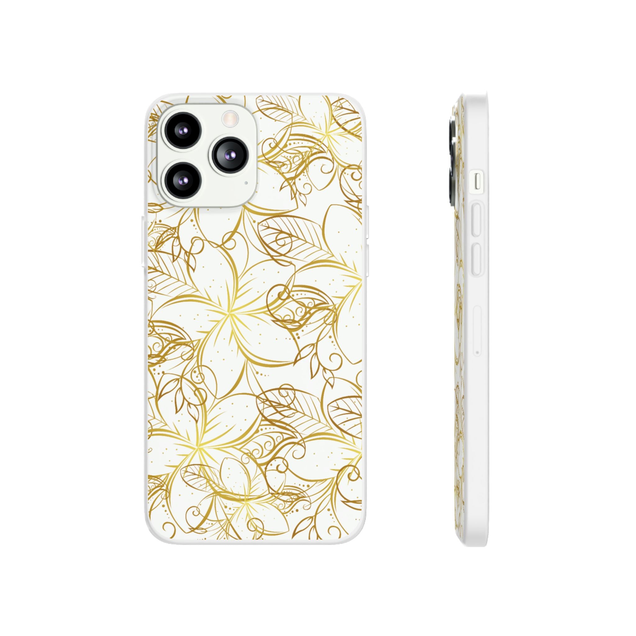 Golden Frangipanis White Flexi Clear Cases for Most Phone Types (FWS)