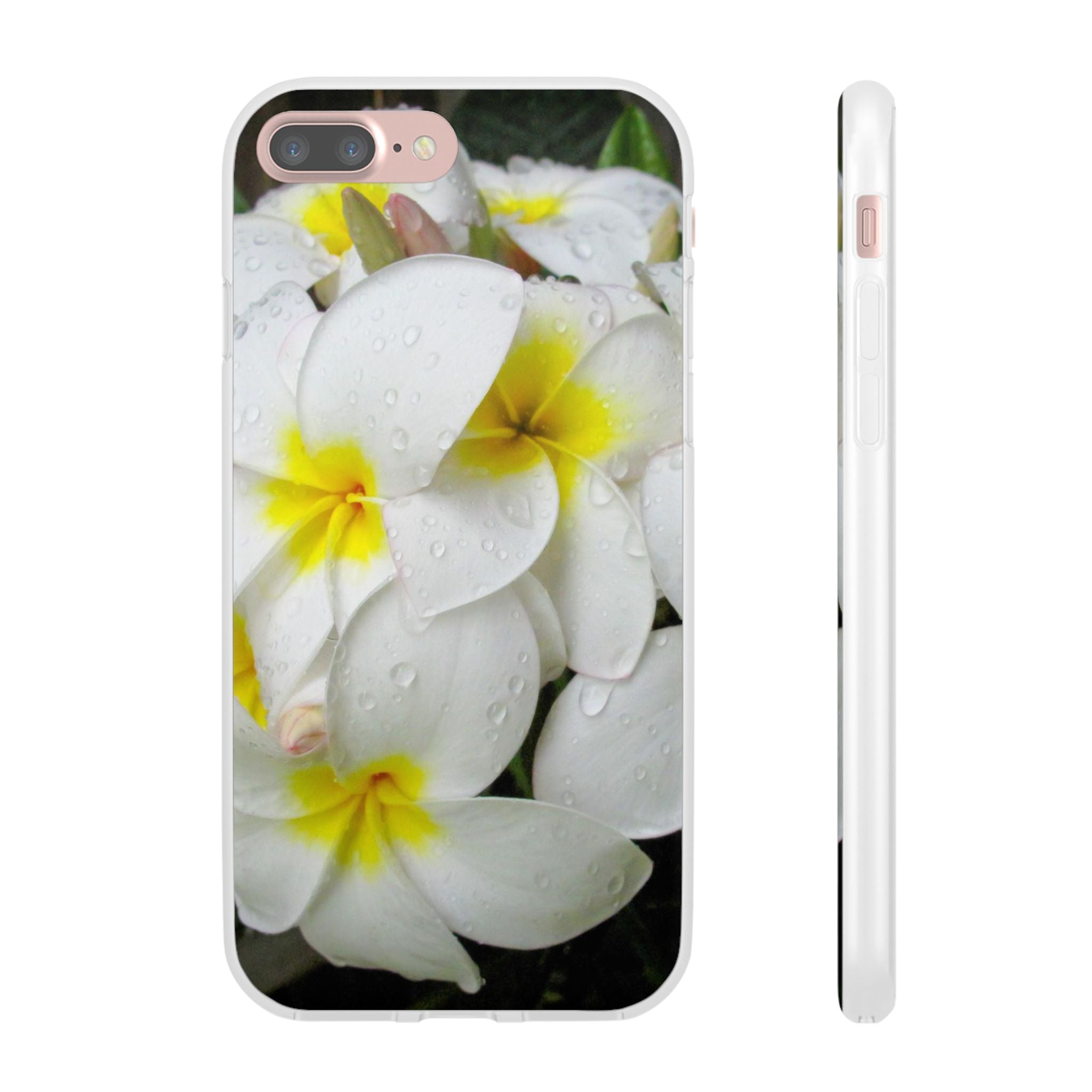 Fresh White Frangipanis Flexi Clear Cases for Most Phone Types (FWS)