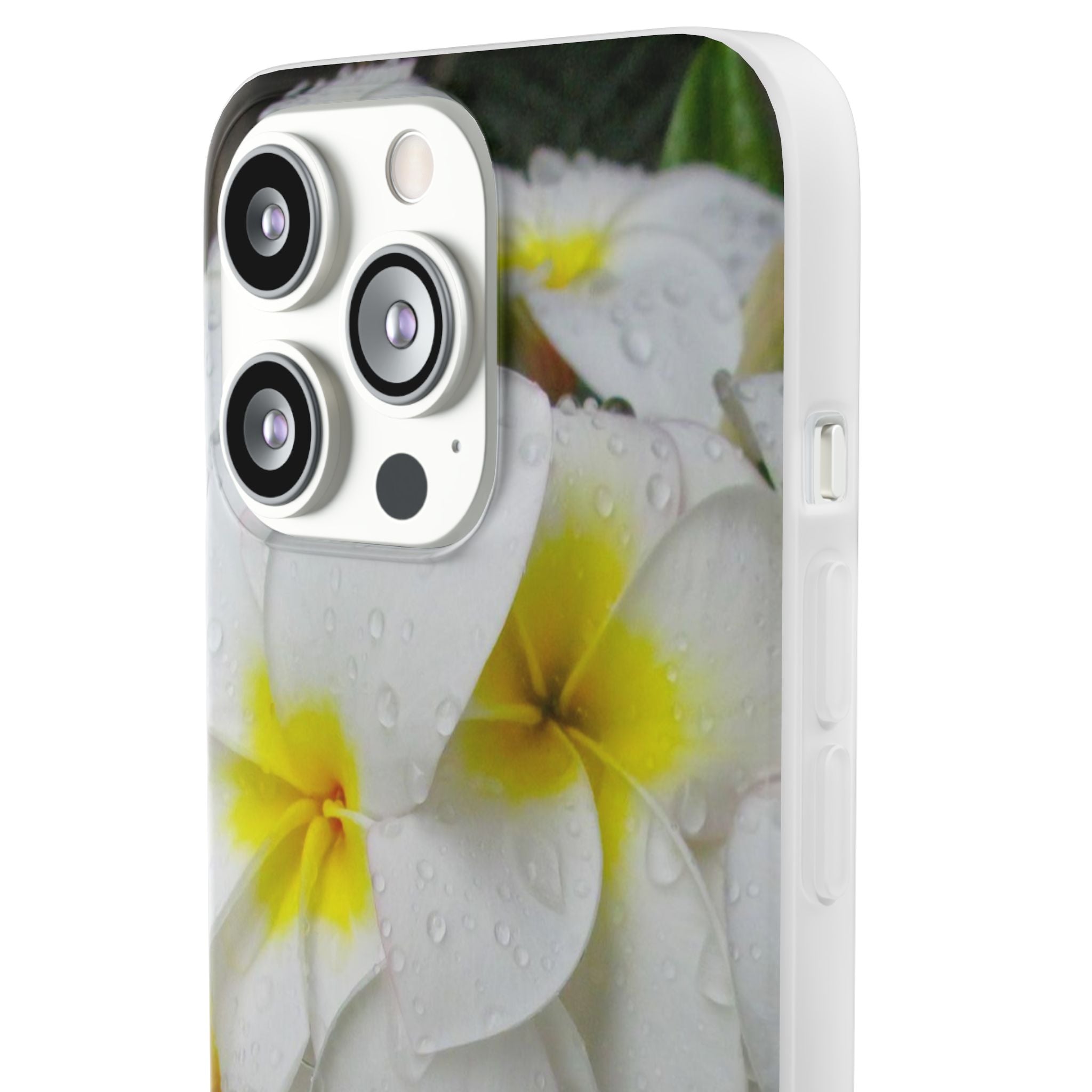 Fresh White Frangipanis Flexi Clear Cases for Most Phone Types (FWS)