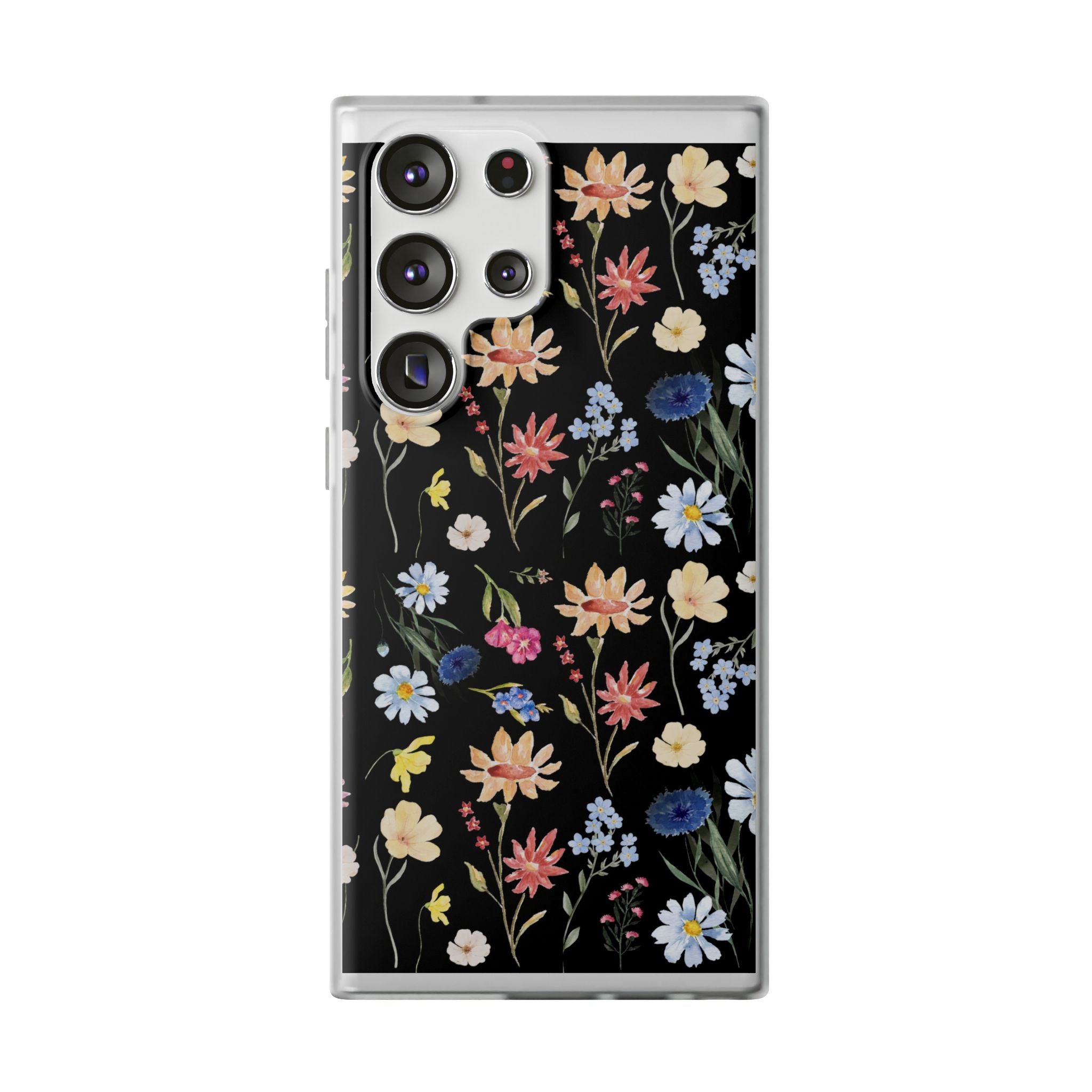 Wildflowers Painted Black Flexi Clear Case for Most Phone Types