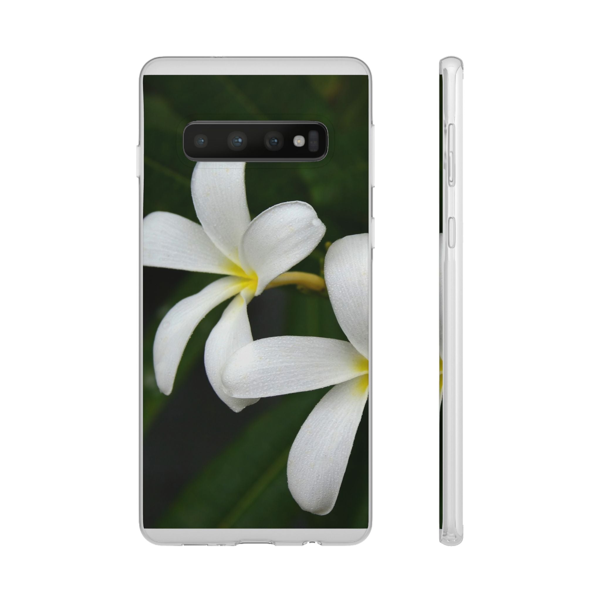 White Frangipanis Flexi Clear Cases for Most Phone Types (FWS)