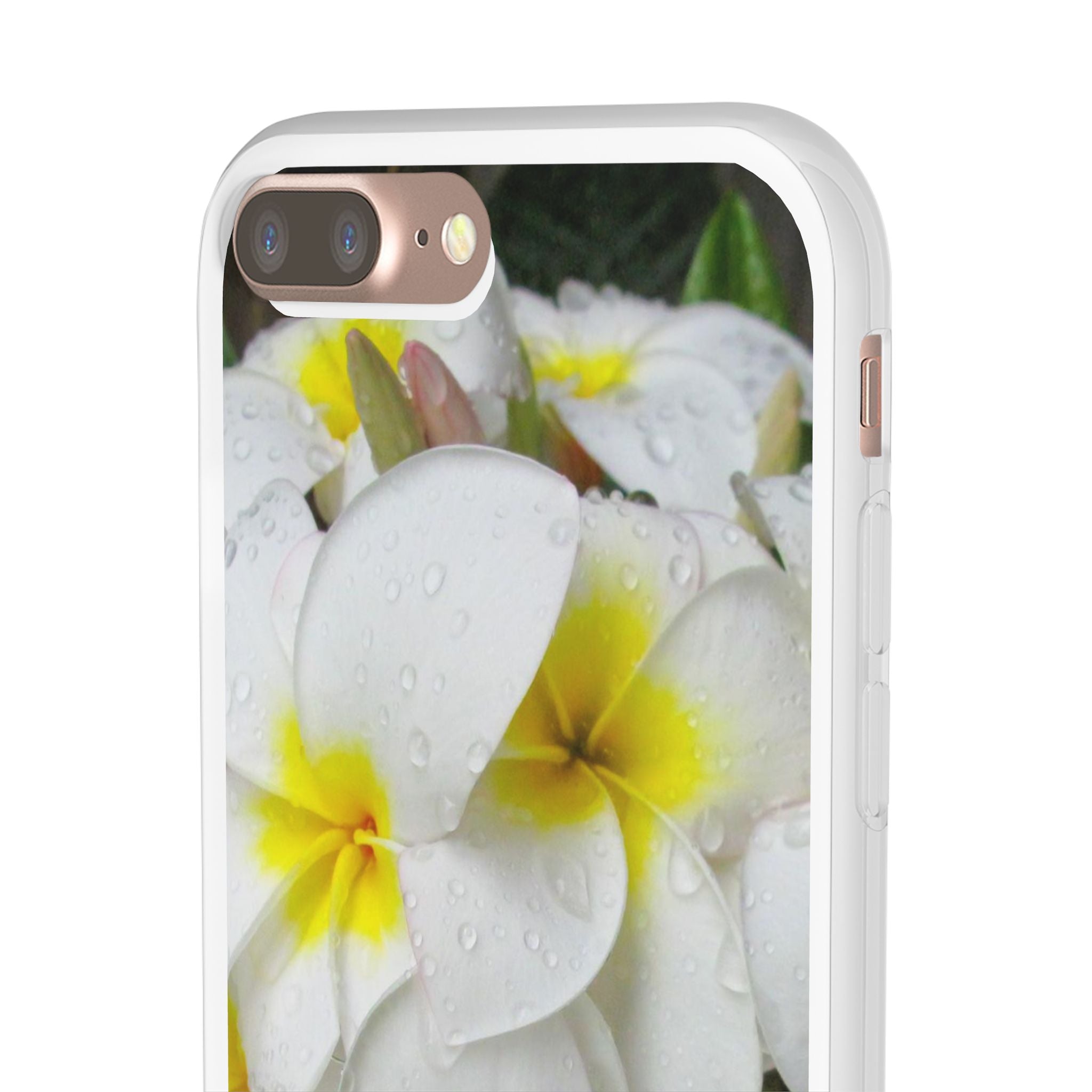 Fresh White Frangipanis Flexi Clear Cases for Most Phone Types (FWS)