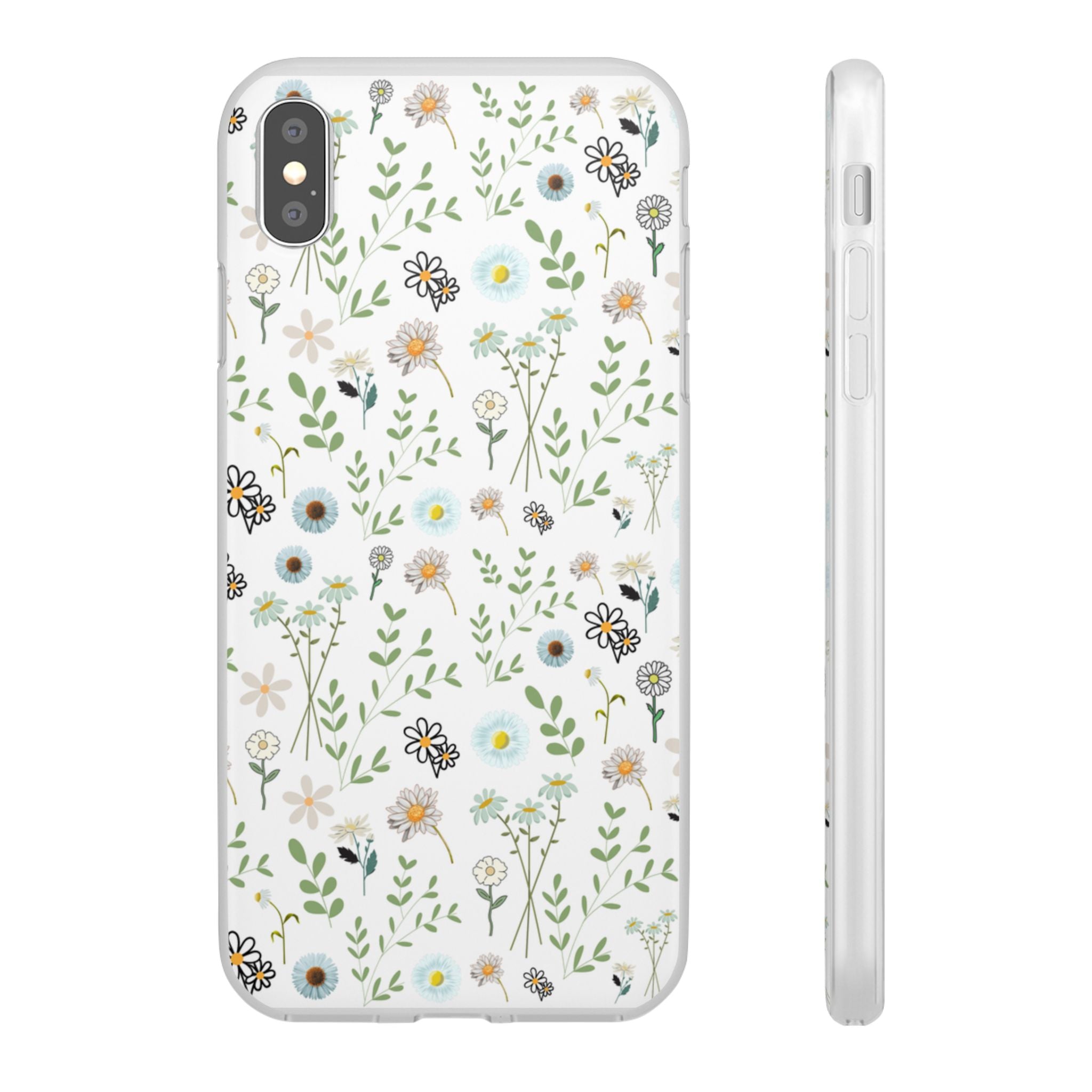 Graphic White Daisies Flexi Clear Cases for Most Phone Types (FWS)